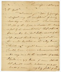 Letter from Kensington Plantation Overseer James Coward to John Ball, September 20, 1833