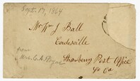 Torn Letter from Elizabeth Poyas Ball to her Son William Ball, September 17, 1864