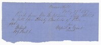 Receipt of $60 for Bushels of Rice, February 19, 1867