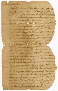 A Portion of the Last Will and Testament of Elias Ball II