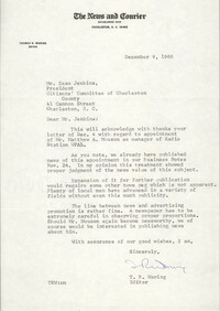 Letter from T. R. Waring to Esau Jenkins, December 9, 1968
