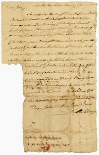 Letter from Elias Ball II to his Brother John Ball, January 2, 1770