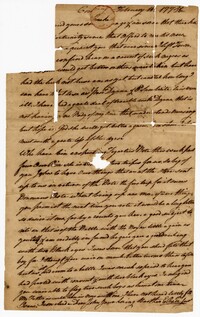 Letter from Elias Ball III to John Ball, February 10, 1775