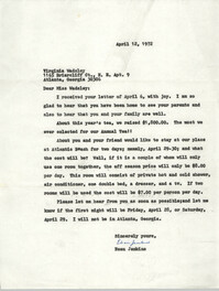 Letter from Esau Jenkins to Virginia Wadsley, April 12, 1972