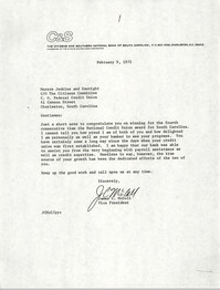 Letter from James C. McColl to Esau Jenkins and John T. Enwright, February 9, 1972