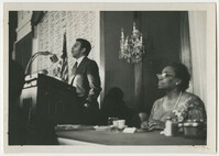 Andrew Young, Septima P. Clark at Southern Christian Leadership Conference Retirement Banquet, 1970