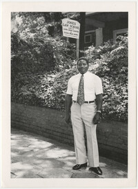 Young Man Standing Outside of Jones Law School