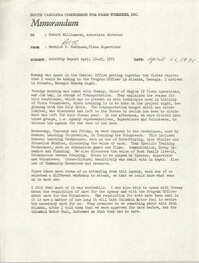 Memorandum from Bernice V. Robinson to Robert Williamson, April 26, 1971