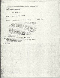 Memorandum from Walter H. Bailey to Bernice Robinson, May 1971