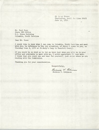 Letter from Bernice V. Robinson to Paul Ross, June 12, 1972
