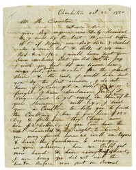 Letter to Harold Cranston from James Vidal, October 22, 1850