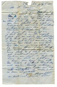 Letter to Harold Cranston from James Vidal, July 3, 1850