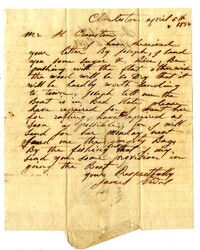 Letter to Harold Cranston from James Vidal, April 5, 1850