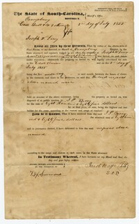 Bill of Sale for the Enslaved Woman Sary and her Children from Joseph W. Larry to John P. Berry, 1855