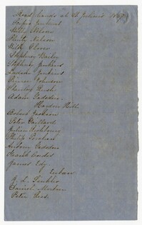 A List of Road Hands at St. Julien's, 1867