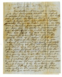 Letter to Woodward Manning from Ira L. Manning, October 20, 1843