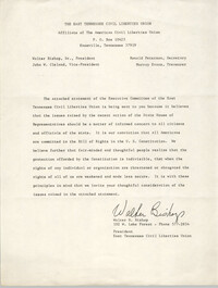 Statement from Walter H. Bishop, April 11, 1967