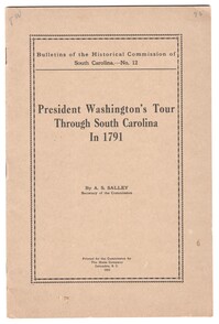 President Washington's Tour Through South Carolina In 1791