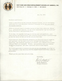 Letter from Ralph Matthews to 