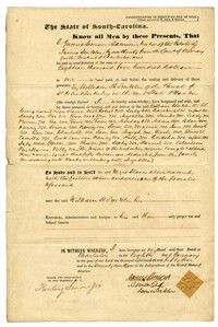 Bill of Sale for Forty-Five Enslaved Persons Sold to William H. Sinkler from James Simons, Executor of the Estate for James Sinkler, 1855