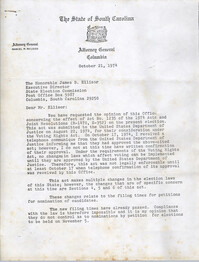 Letter from Treva Ashworth to Bernice Robinson, October 31, 1974