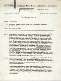 Memorandum from Jack O'Dell to Souther Christian Leadership Conference, December 11, 1969