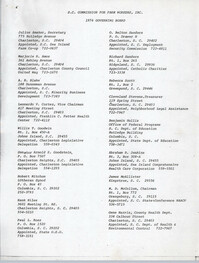 S. C. Commission For Farm Workers, 1976 Governing Board