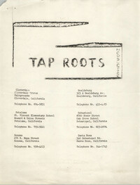 Tap Roots Newsletter
