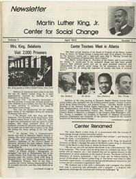 Martin Luther King, Jr. Center for Social Change Newsletter, Volume 1, Number 1