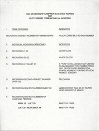1992 Membership Campaign Incentive Awards for Outstanding Team/Individual Workers
