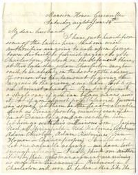 Letter from Emma Pringle Alston to Charles Alston, June 14, 1862