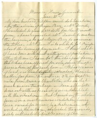 Letter from Emma Pringle Alston to Charles Alston, June 21, 1862