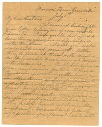 Letter from Emma Pringle Alston to Charles Alston, July 1, 1862