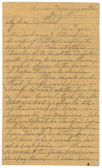Letter from Emma Pringle Alston to Charles Alston, July 10, 1862