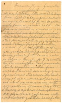 Letter from Emma Pringle Alston to Charles Alston, July 15, 1862