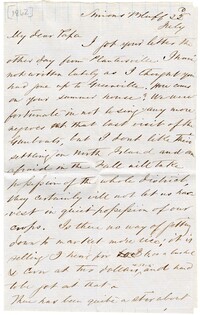 Letter from Joseph Pringle Alston to Charles Alston, July 22, 1862