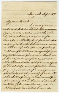 Letter from Charles Alston Pringle to Charles Alston, September 16, 1861