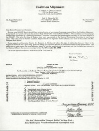 Sample Ballot for Region V, Official Annual Elections Ballot, October 20, 1983