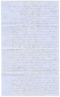 Letter from Charles Alston to General Quincy Adams Gilmore
