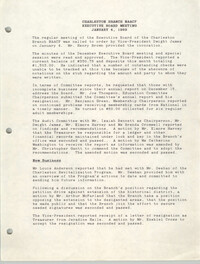 Minutes Charleston Branch of the NAACP Executive Board Meeting, January 4, 1989