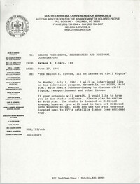 South Carolina Conference of Branches of the NAACP Memorandum, June 27, 1991