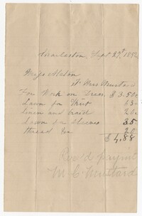 Receipt for Clothing Items and Tailoring