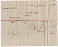 Mrs. M. Finley Millinery Bill