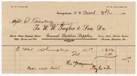 W. W. Taylor & Son Bill