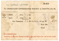 Gas Bill, November 1910