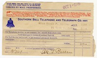Telephone Bill, October 1909