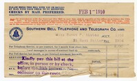 Telephone Bill, February 1910