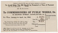 Water Bill, April 1918