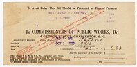 Water Bill, January 1921