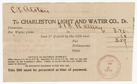 Water Bill, April 1910